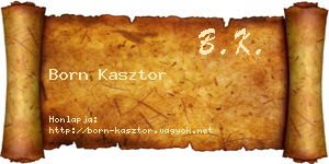 Born Kasztor névjegykártya